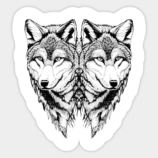 Twin wolves Sticker